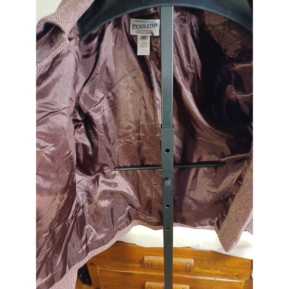 Pendleton 100% Virgin Wool Jacket 12 Military Uillity Pocket Lined Button Blazer - Picture 7 of 9